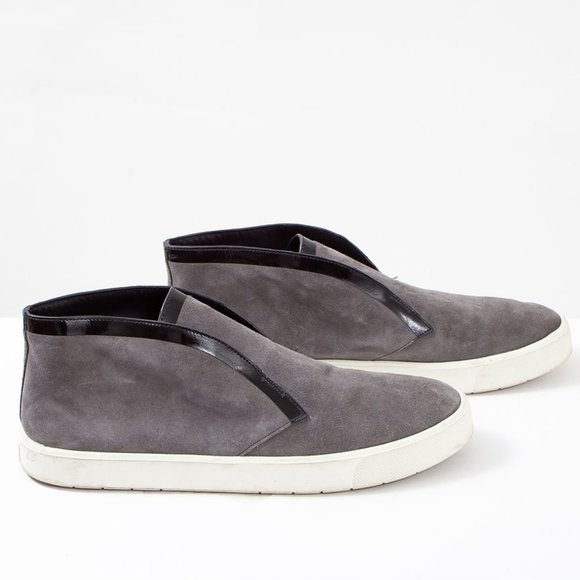 Vince. Grey Suede Slip On Sneaker with Black Trim - Picture 2 of 4